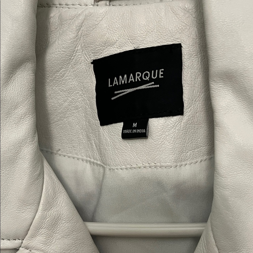 Lamarque White Leather Jacket Medium - image 7